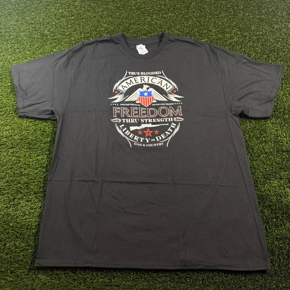 Delta Pro Weight Mens 2XL Black Graphic Tee American Freedom Liberty or Death
